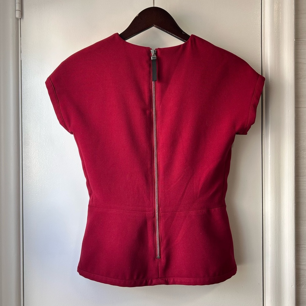 Sandra Angelozzi Thick Peplum Top Raspberry - Picture 5 of 11